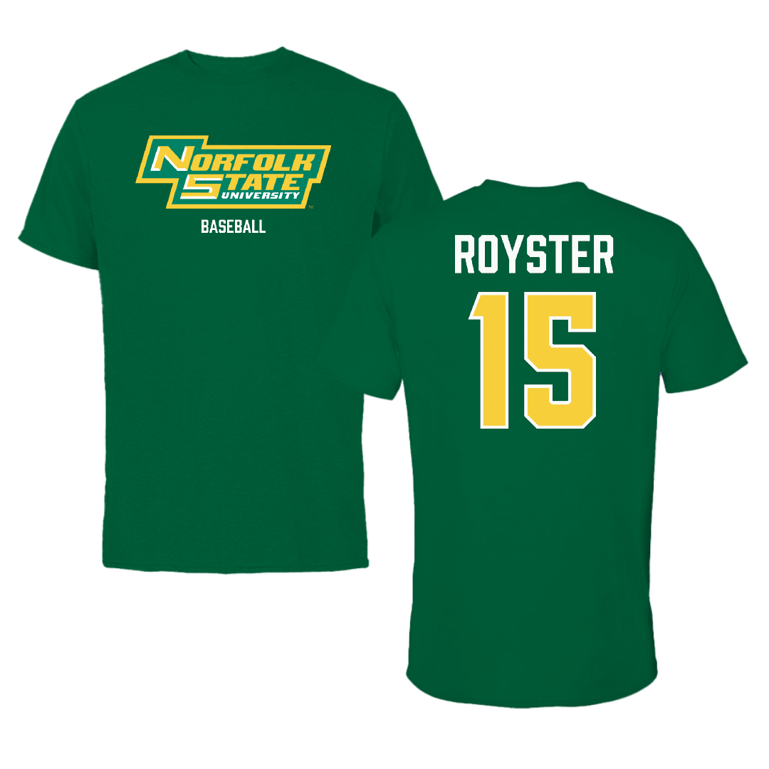 Norfolk State University Baseball Green Tee - #15 Liam Royster