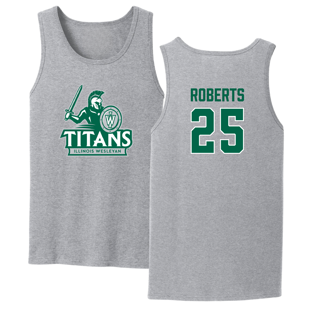 Illinois Wesleyan University Football Sport Gray Tank Top - #25 Jaxson Roberts