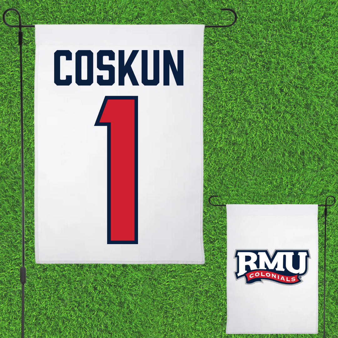 Robert Morris University Basketball White Garden Flag - #1 Tuana Coskun