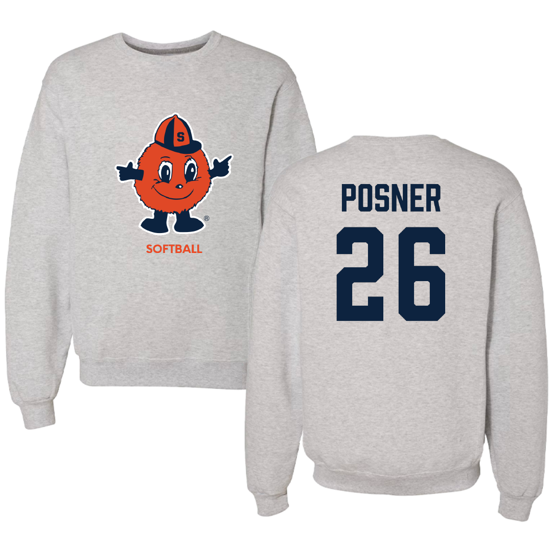 Syracuse University Softball Light Gray Crewneck - #26 Taylor Posner