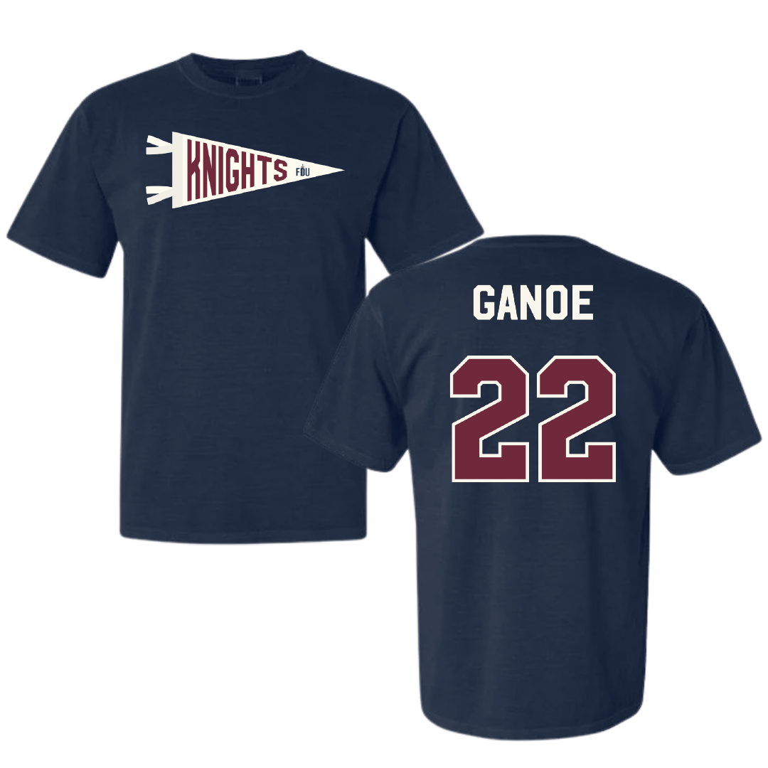 Fairleigh Dickinson University-Metropolitan Campus Volleyball Navy Pennant Comfort Colors Tee - #22 Kyndal Ganoe