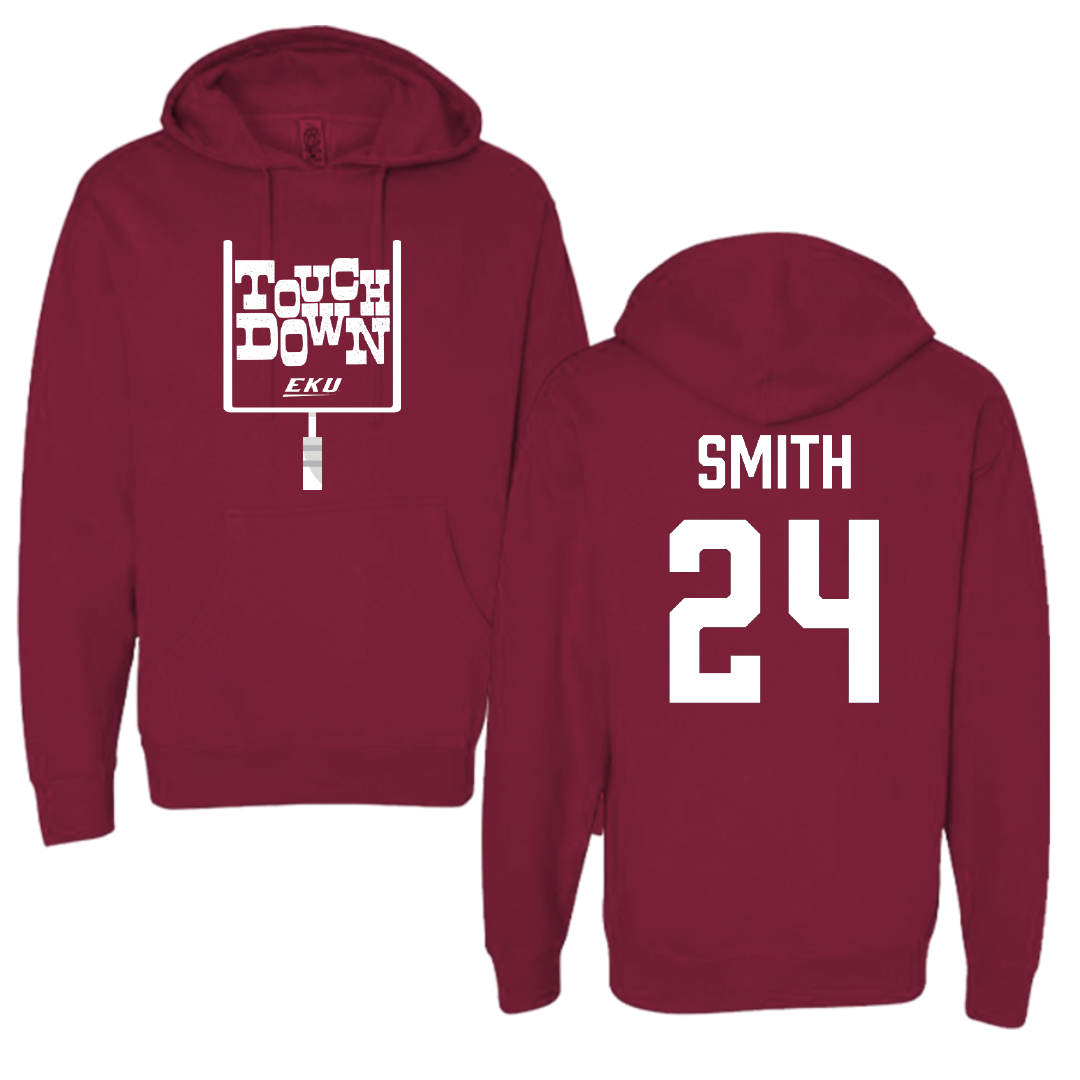 Eastern Kentucky University Football Maroon Touchdown Hoodie - #24 Kaden Smith