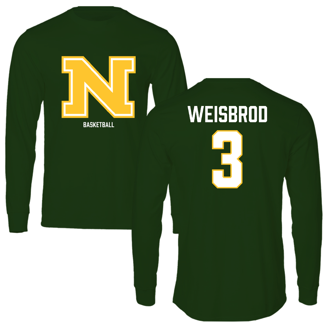 Northern Michigan University Basketball (M) Forest Green Long Sleeve - #3 Max Weisbrod