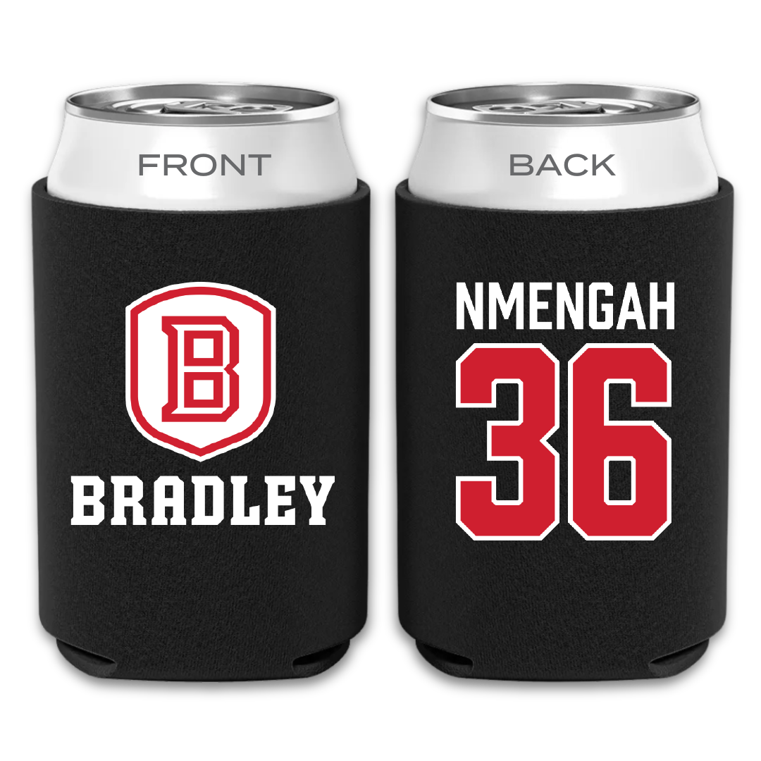 Bradley University Soccer Black Can Cooler - #36 Franc Nmengah