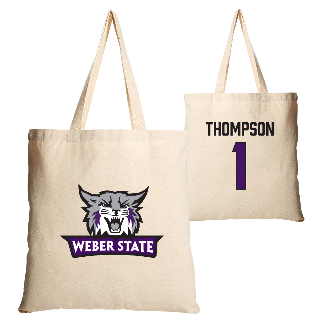 Weber State University Football Tan Canvas Tote Bag - #1 Keahnist Thompson