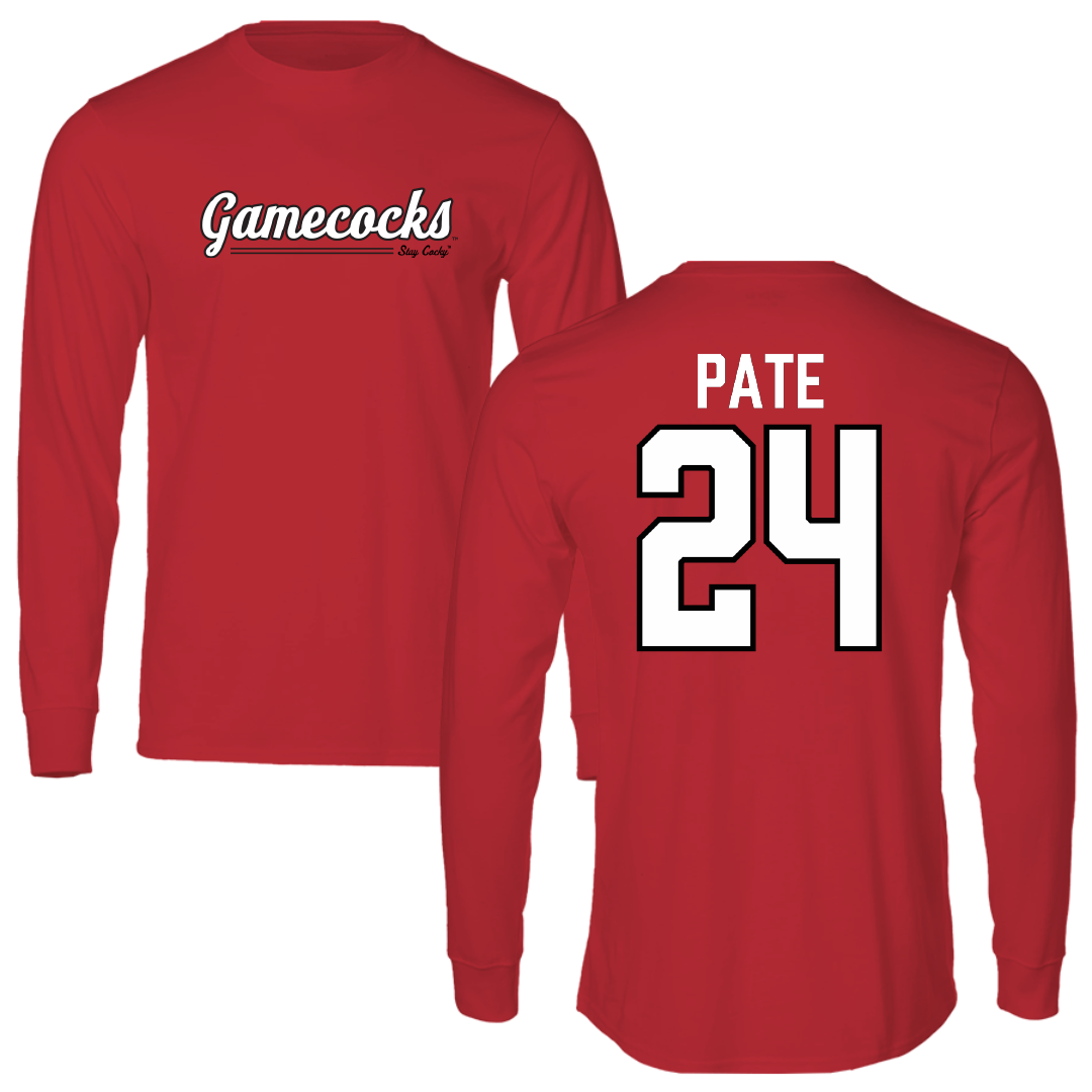 Jacksonville State University Softball Red General Long Sleeve - #24 Ella Pate