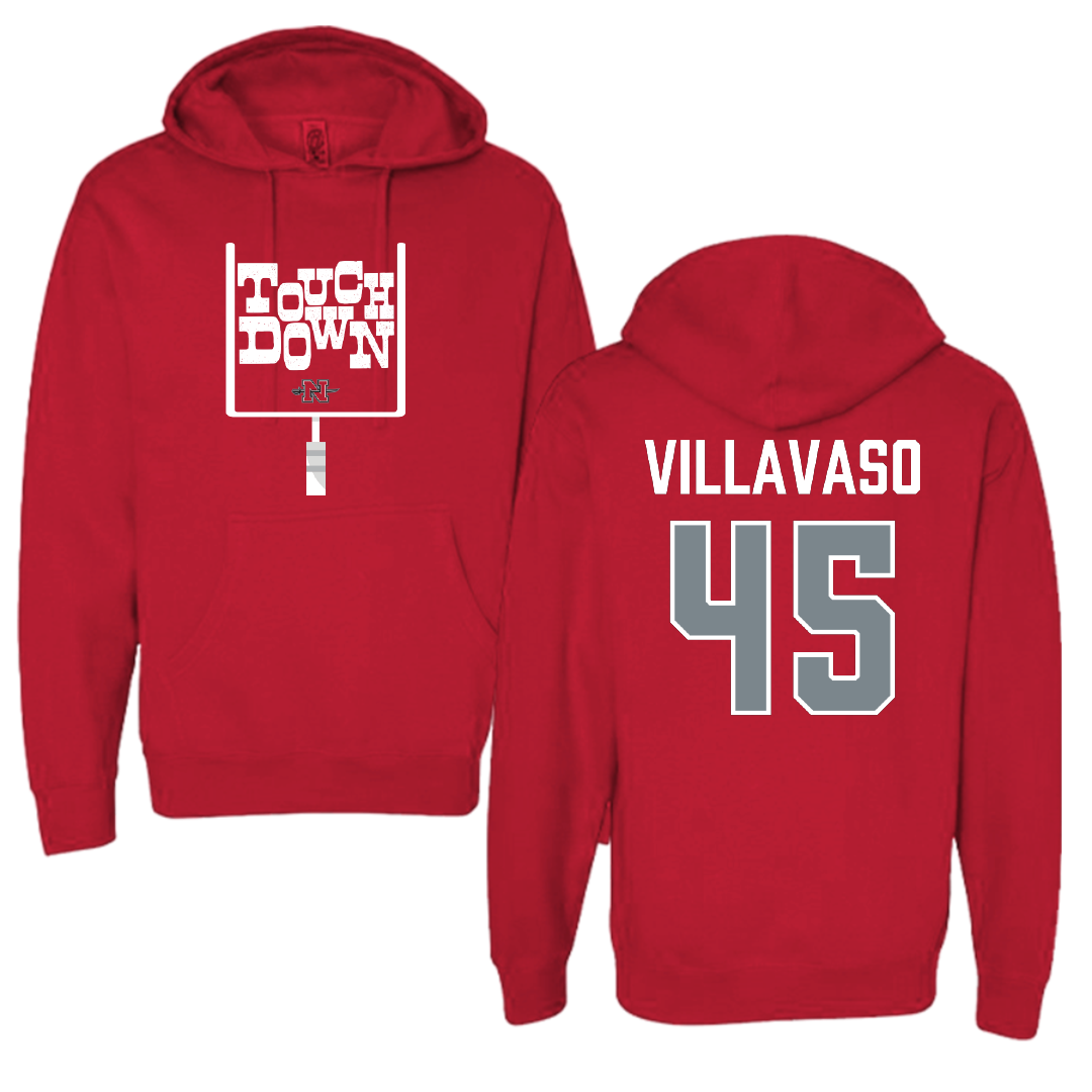Nicholls State University Football Red Touchdown Hoodie - #45 Alex Villavaso
