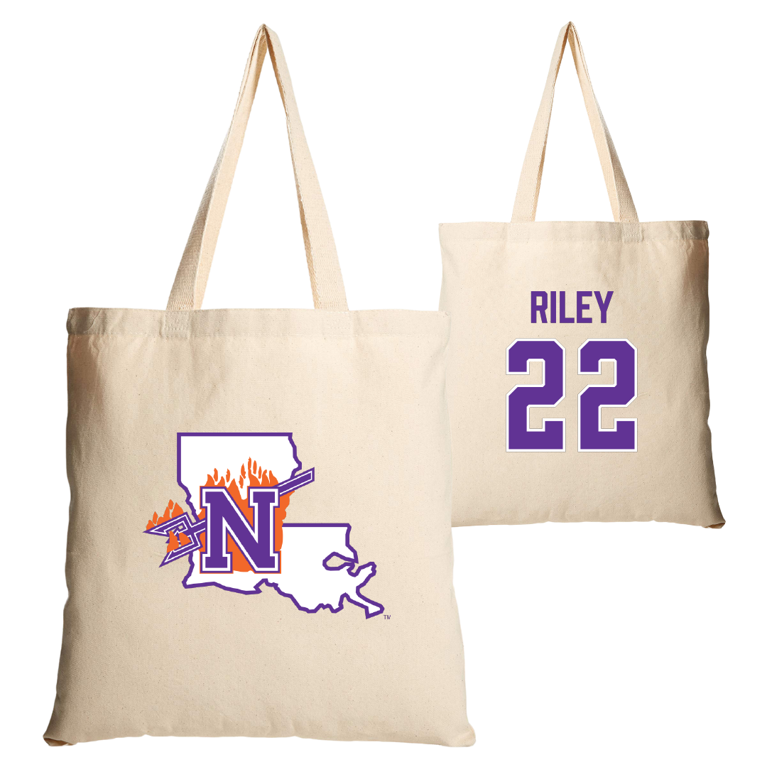 Northwestern State University Basketball Tan Canvas Tote Bag - #22 JC Riley
