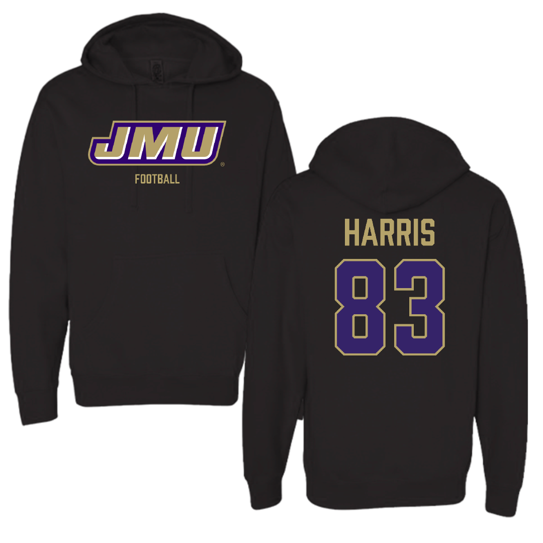 James Madison University Football Black Hoodie - #83 Erick Harris