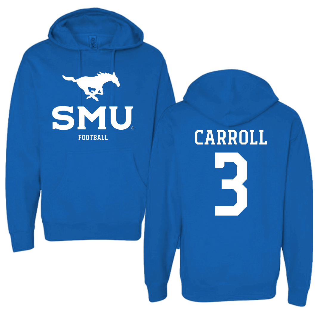 Southern Methodist University Football Blue Hoodie - #3 Jamarion Carroll
