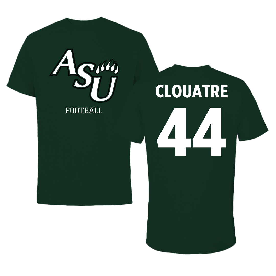 Adams State University Football Forest Green Performance Tee - #44 Anthony Clouatre