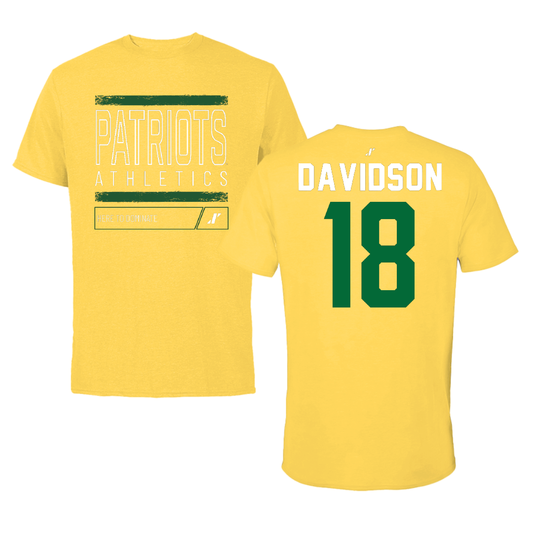 George Mason University Soccer Yellow Dominate Tee - #18 Sophie Davidson