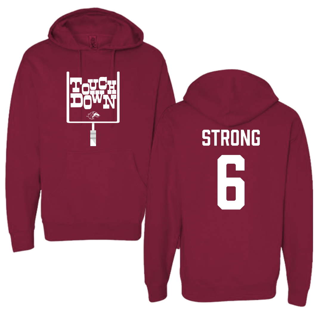 Southern Illinois University at Carbondale Football Maroon Touchdown Hoodie - #6 Justin Strong