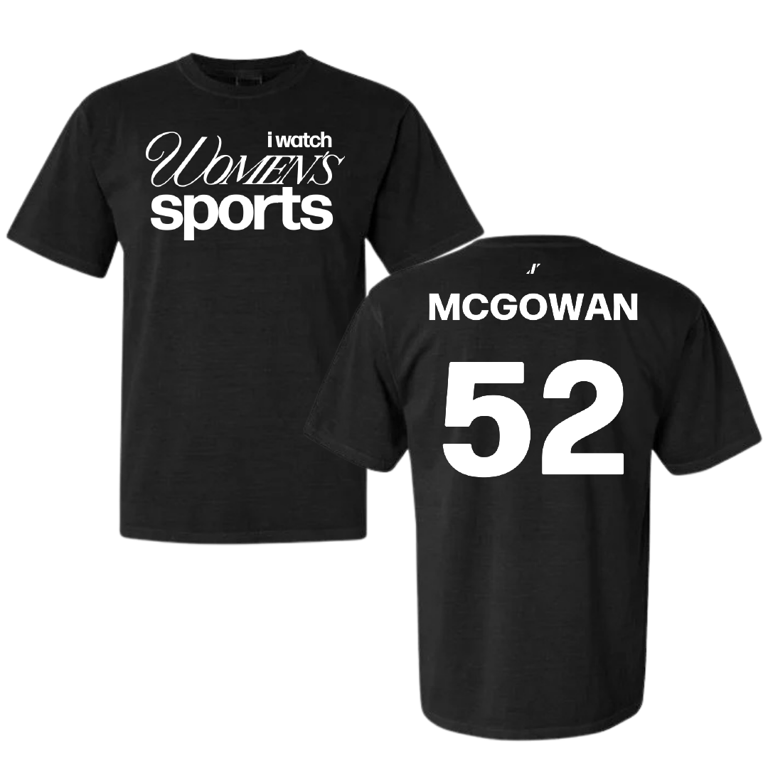 University of St. Thomas (Minnesota) Basketball Black WHM Comfort Colors Tee - #52 Savannah McGowan