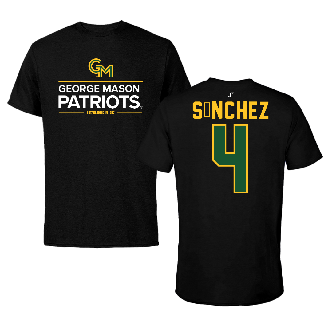 George Mason University Soccer Black General Performance Tee - #4 Javi Sánchez