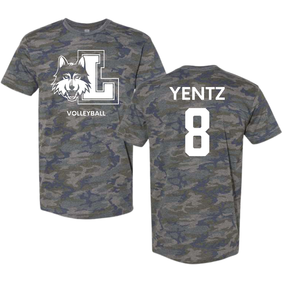 Loyola University-Chicago Volleyball (M) Vintage Camo Tee - #8 Jack Yentz