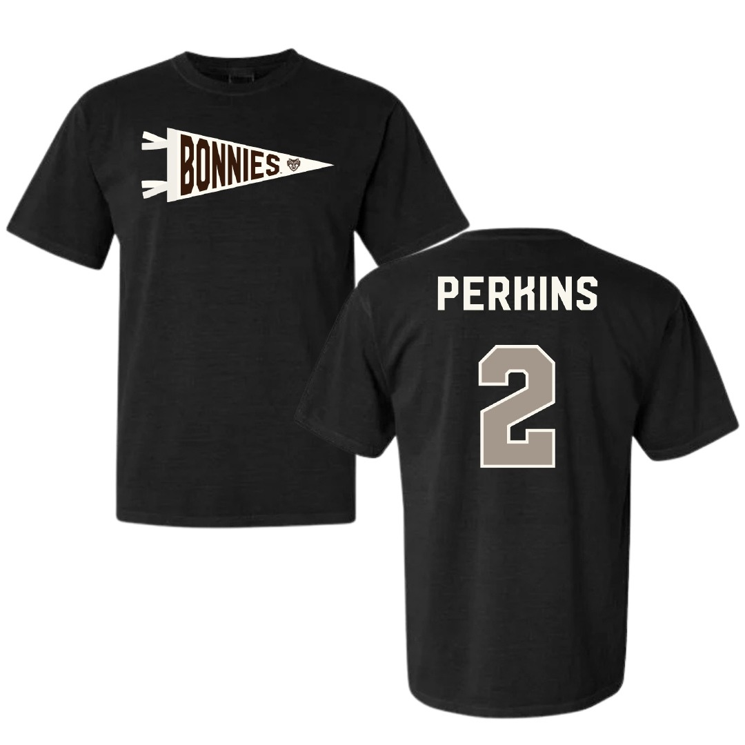 St. Bonaventure University Softball Black Pennant Comfort Colors Tee - #2 Reanna Perkins