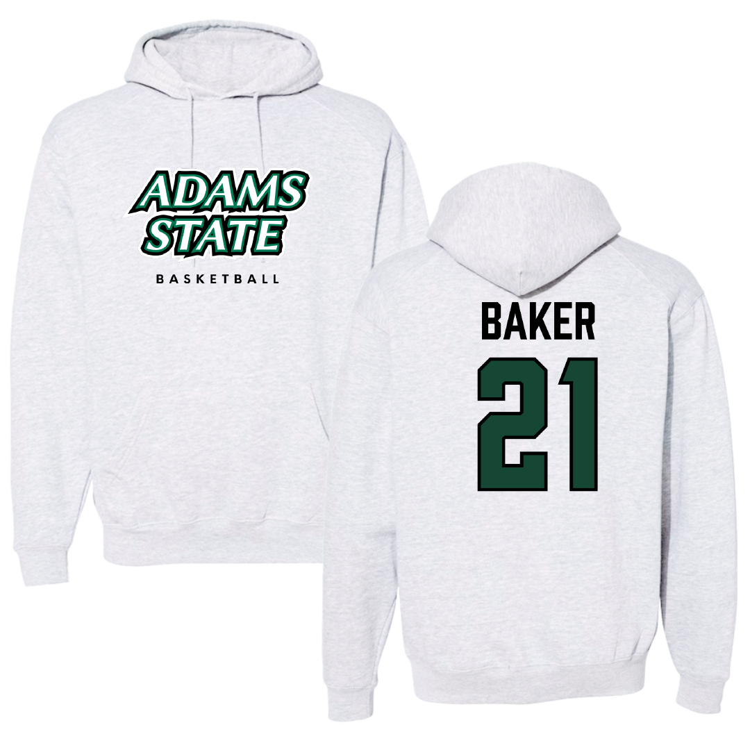 Adams State University Basketball (M) Gray Block Hoodie - #21 Dillan Baker