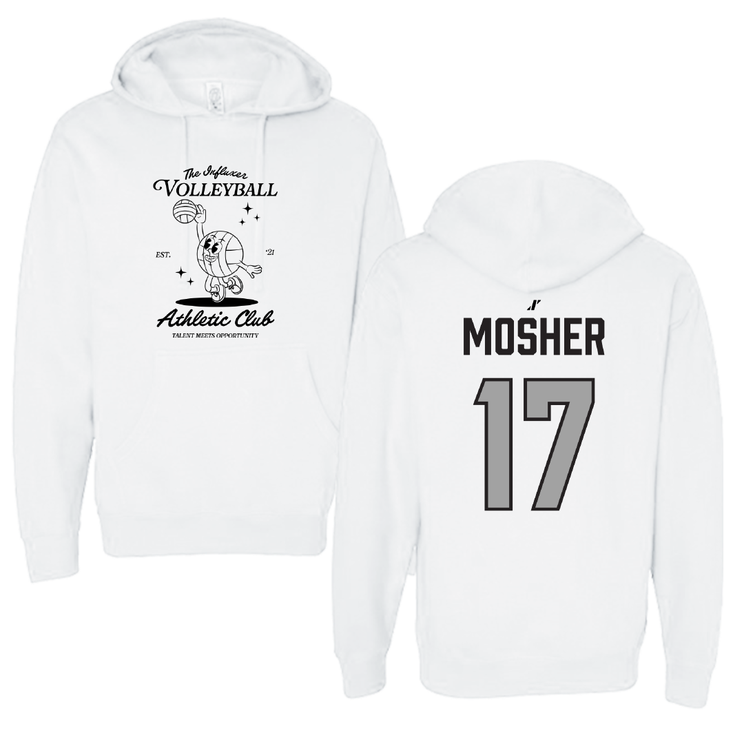 Volleyball White Influxer Athletic Club Hoodie - #17 Brooke Mosher