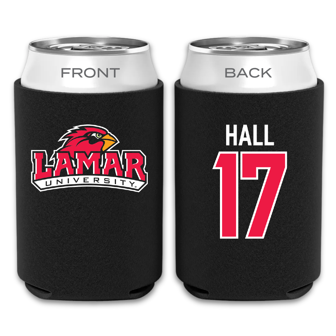 Lamar University Football Black Can Cooler - #17 Vontravious Hall