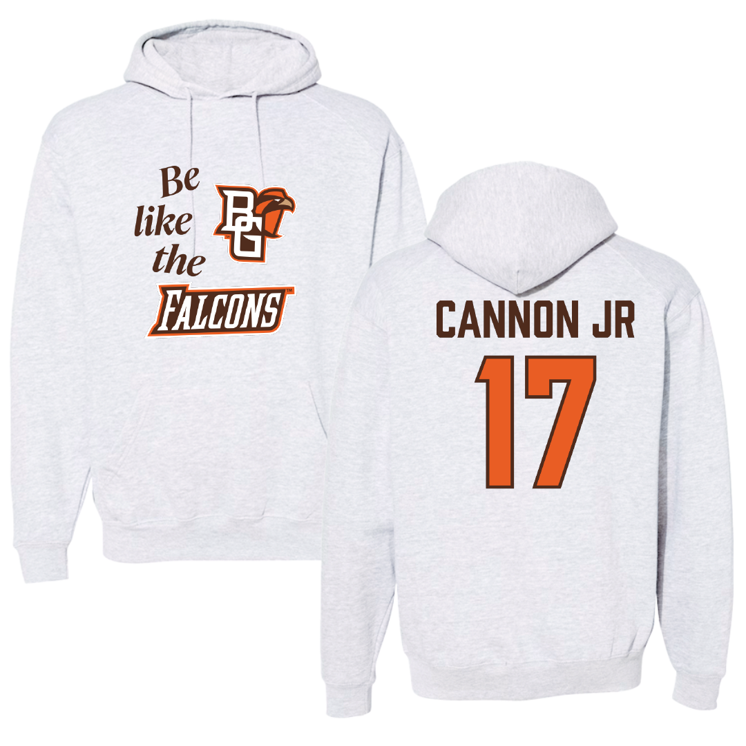 Bowling Green State University Football Light Gray Be Like Us Hoodie - #17 Mark Cannon Jr