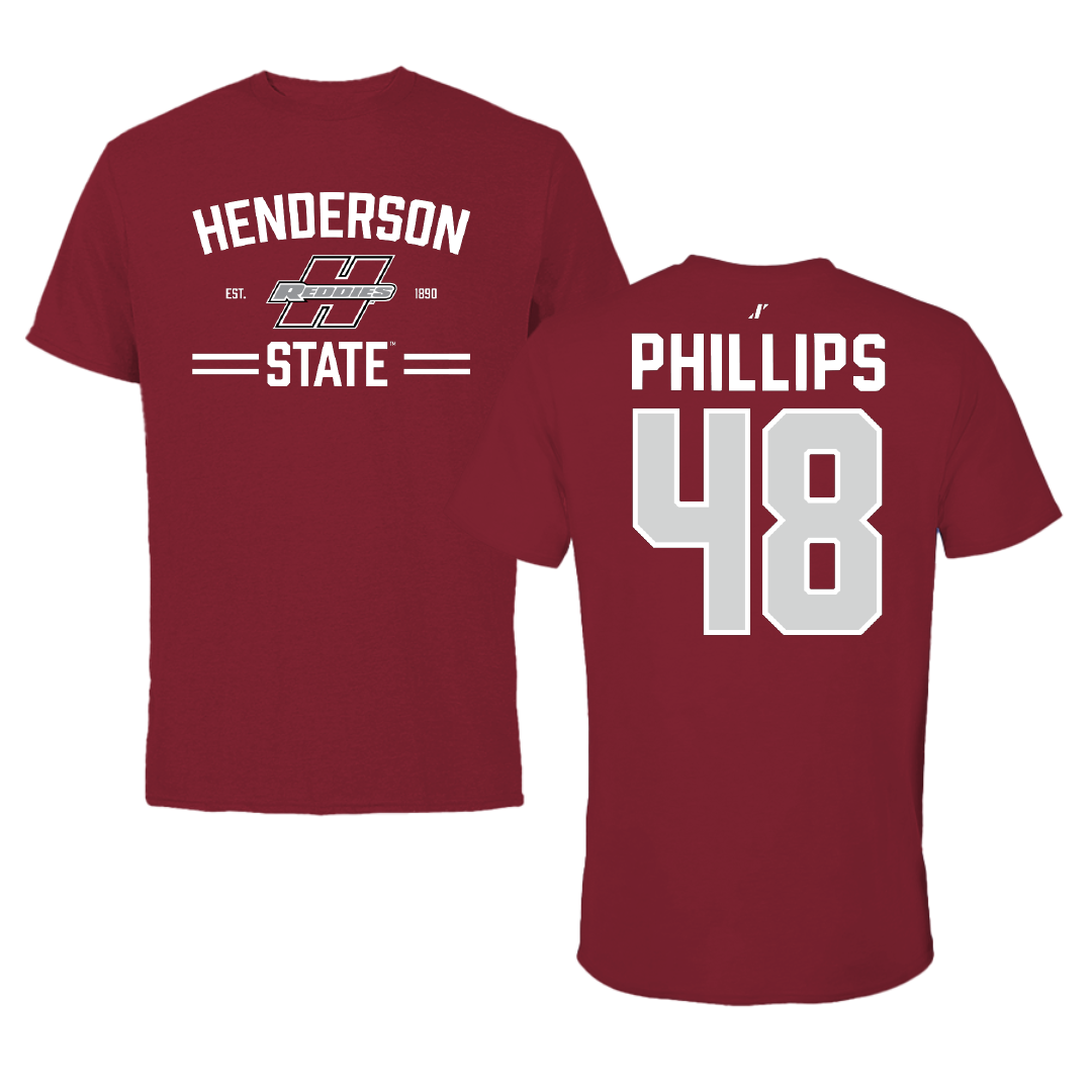 Henderson State University Baseball Cardinal General Tee - #48 Austin Phillips