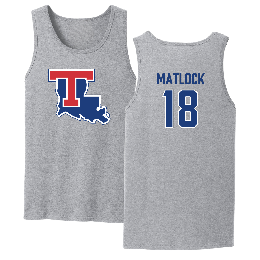Louisiana Tech University Soccer Sport Gray Tank Top - #18 Kalli Matlock