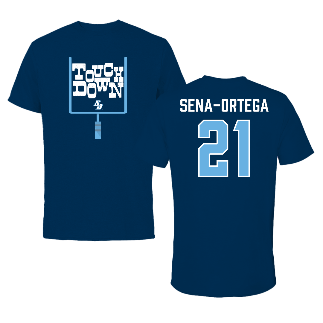 University of San Diego Football Navy Touchdown Tee - #21 Trey Sena-Ortega