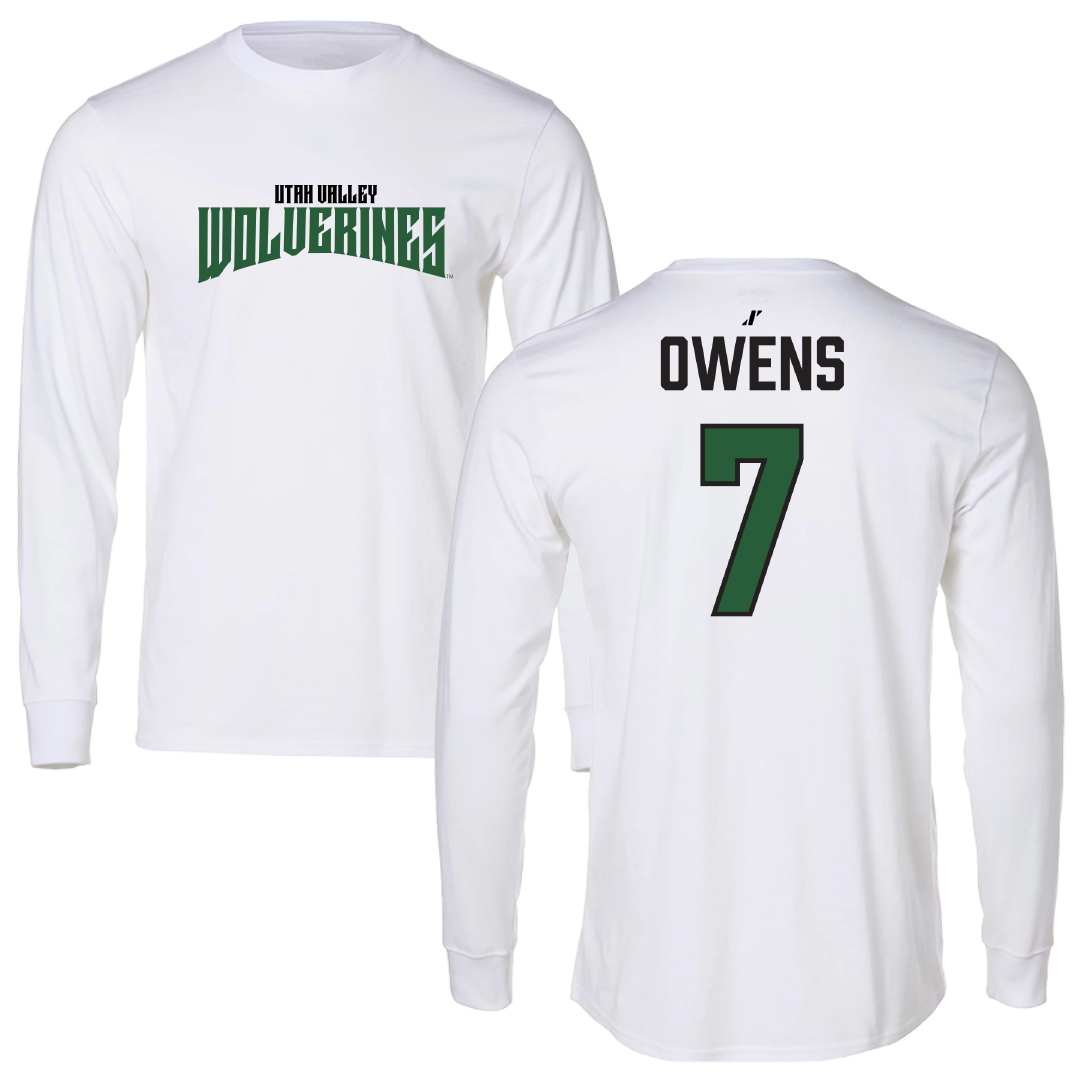 Utah Valley University Soccer White Classic Long Sleeve - #7 Mia Owens