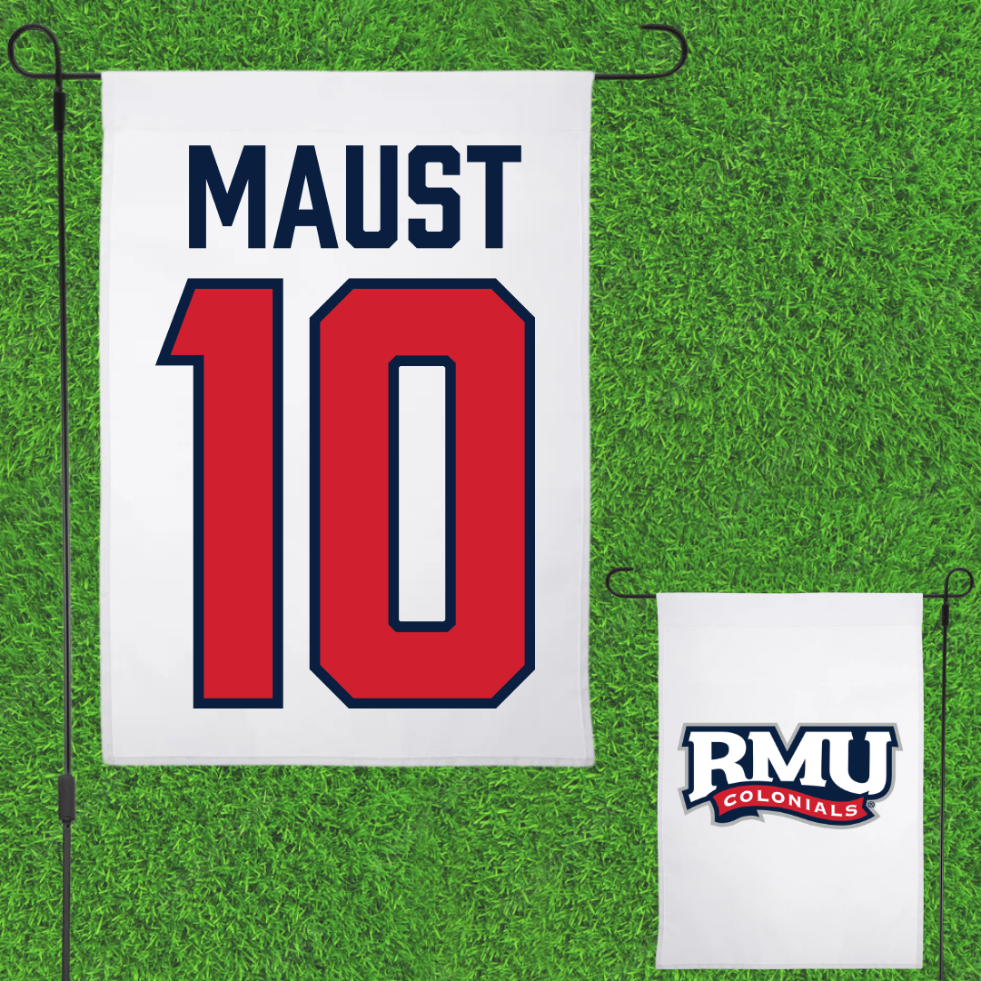 Robert Morris University Ice Hockey White Garden Flag - #10 Paul Maust