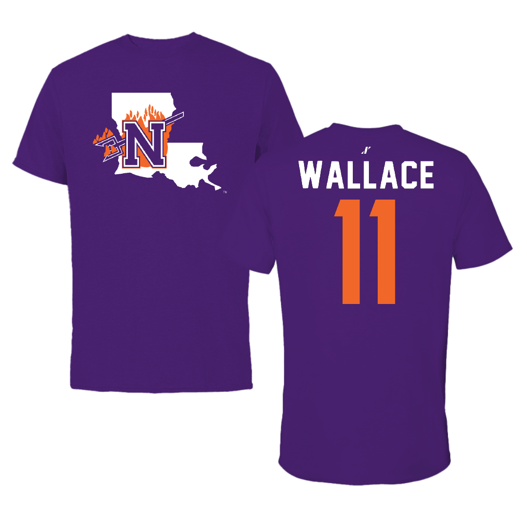 Northwestern State University Football Purple State Performance Tee - #11 Dane Wallace