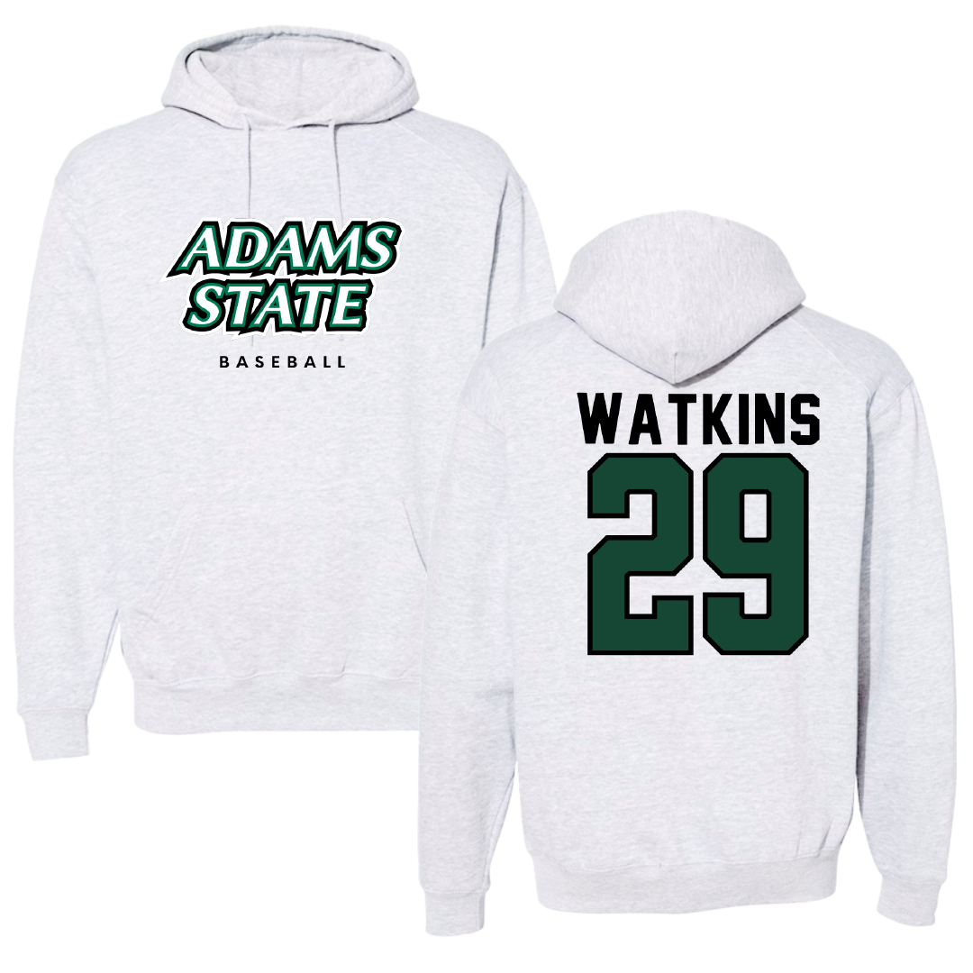 Adams State University Baseball Gray Block Hoodie - #29 Braden Watkins