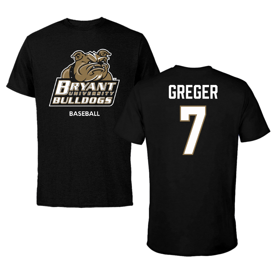 Bryant University Baseball Black Tee - #7 Gavin Greger