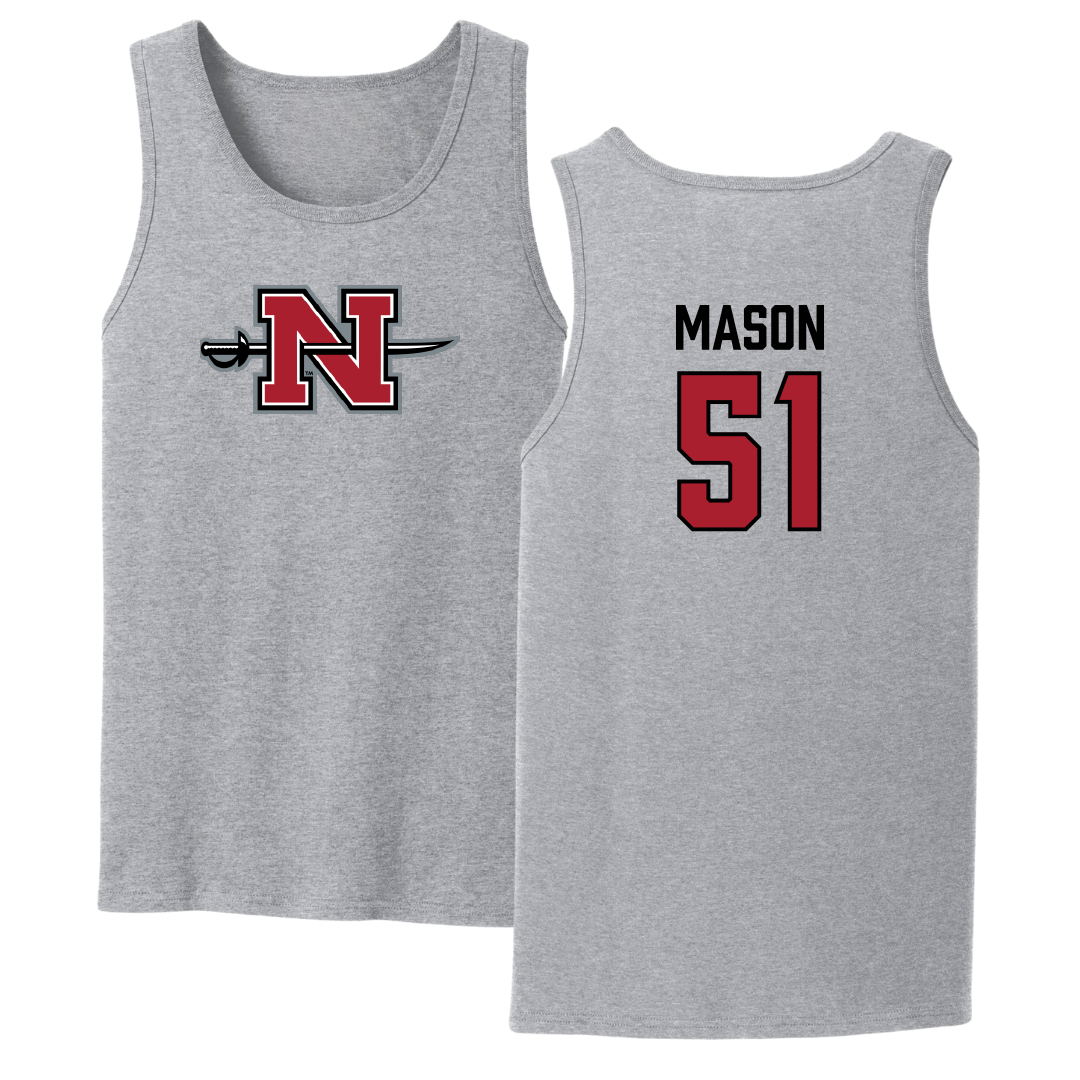 Nicholls State University Football Sport Gray Tank Top - #51 Joe Mason