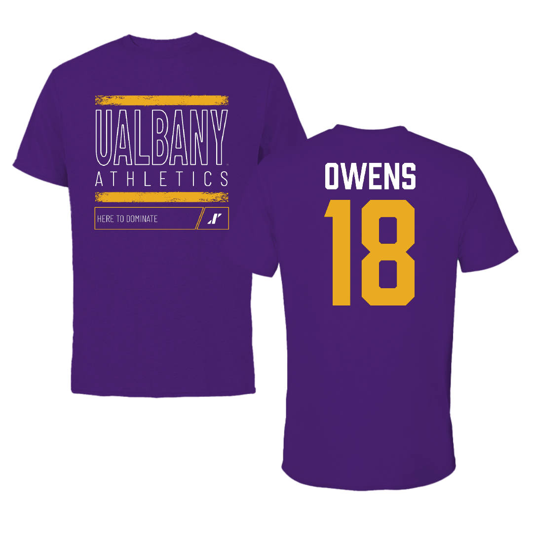 University at Albany Soccer Purple Dominate Performance Tee - #18 Claire Owens