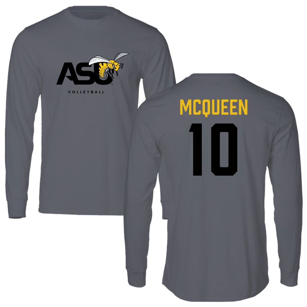 Alabama State University Volleyball (W) Dark Gray Long Sleeve - #10 Madisynne McQueen