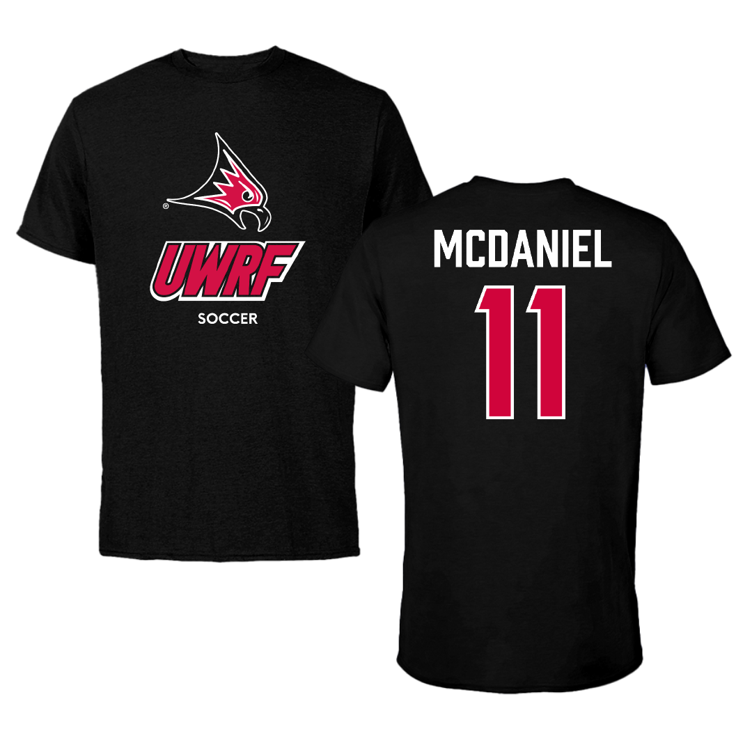 University of Wisconsin-River Falls Soccer (W) Black Tee - #11 Brooke McDaniel