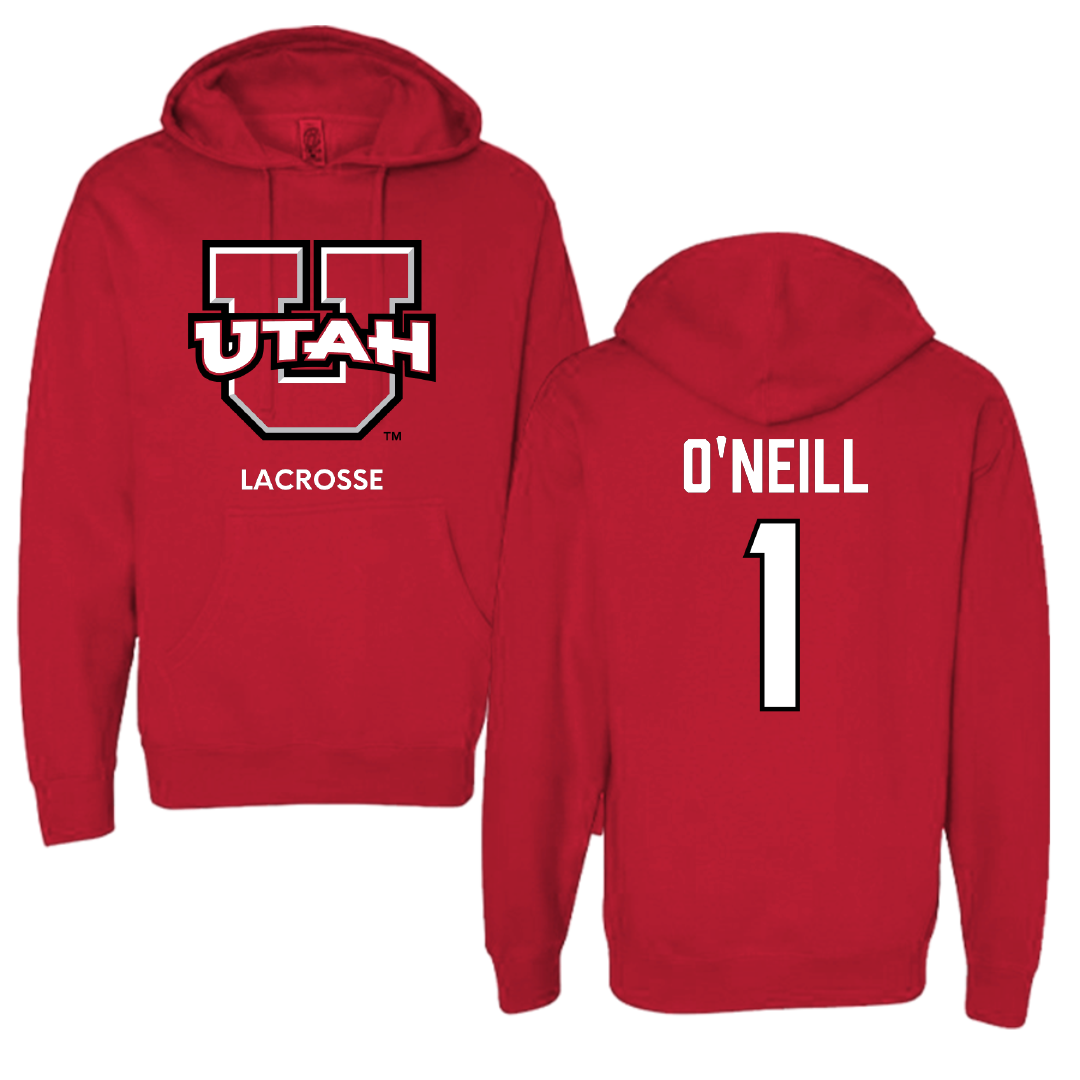 University of Utah Lacrosse (M) Red Utes Hoodie - #1 Conor O'Neill
