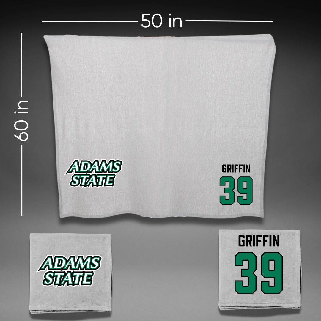 Adams State University Football Gray Blanket - #39 Tyler Griffin