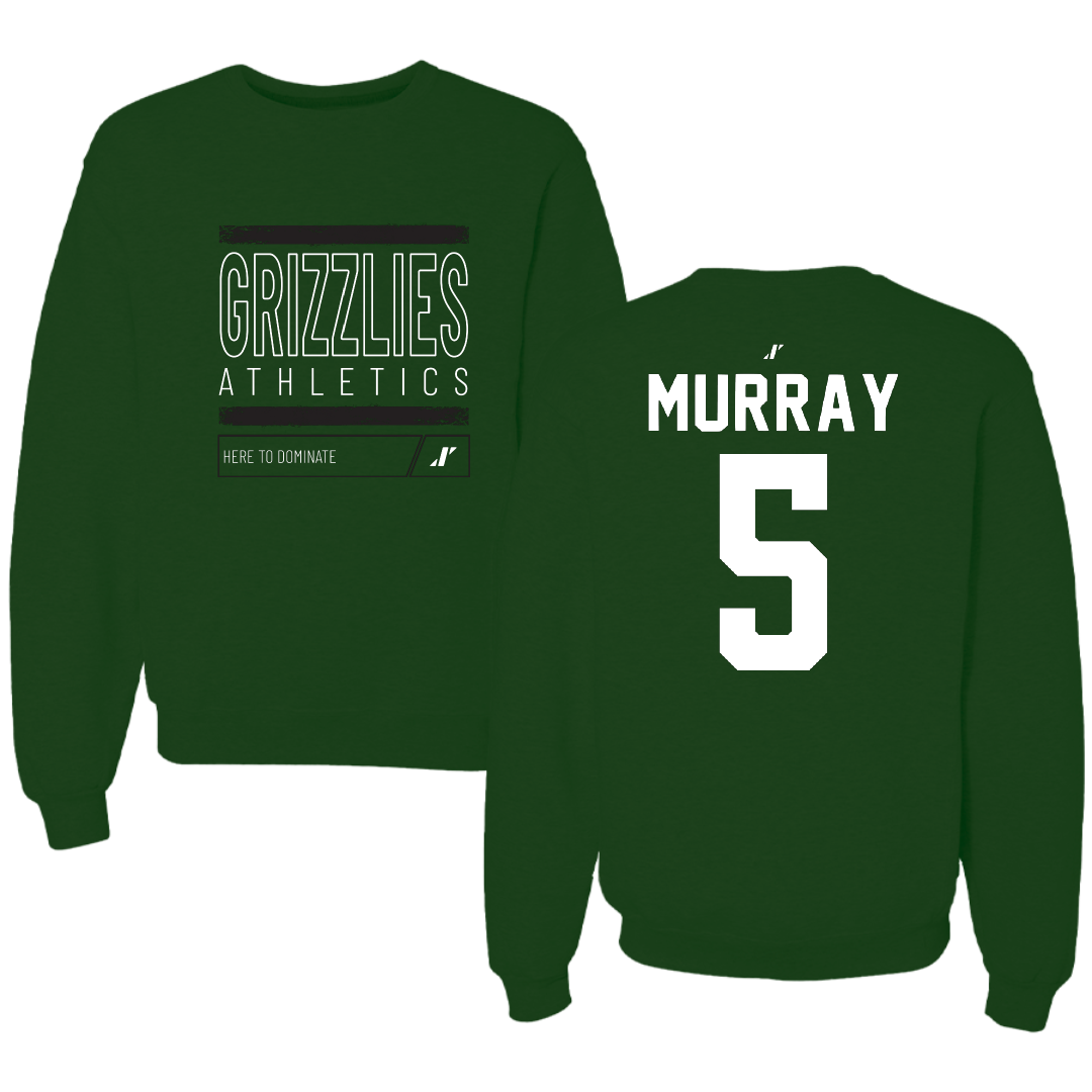Adams State University Baseball Forest Green Dominate Crewneck - #5 Connor Murray