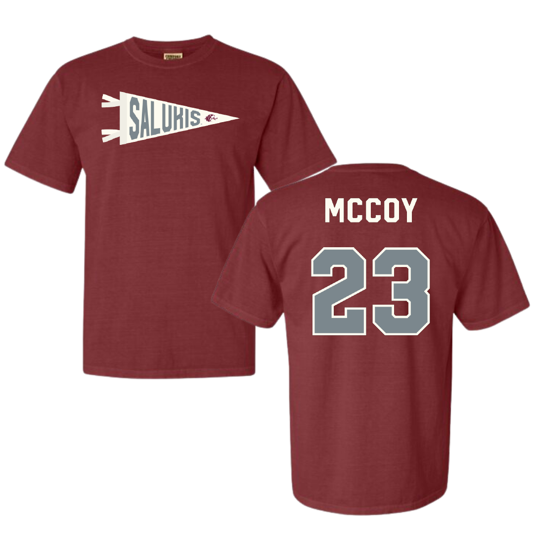 Southern Illinois University at Carbondale Baseball Maroon Pennant Comfort Colors Tee - #23 Jackson McCoy