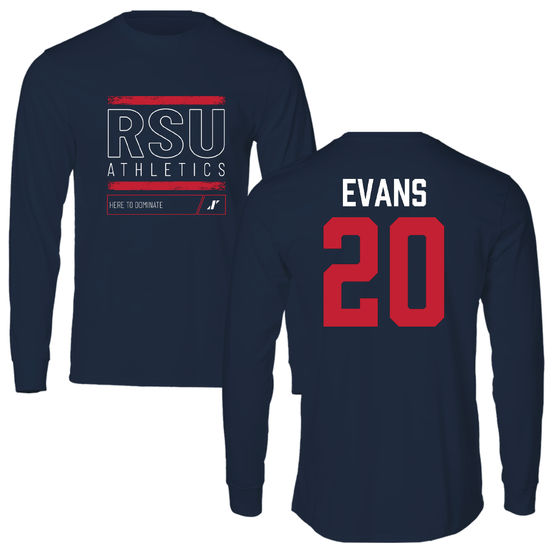 Rogers State University Softball Navy Dominate Performance Long Sleeve - #20 Savannah Evans