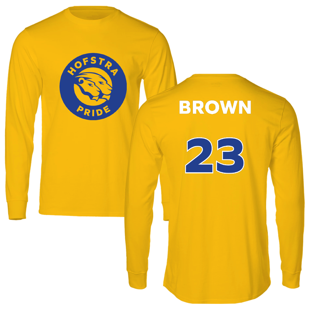 Hofstra University Basketball (W) Gold Performance Long Sleeve - #23 Onna Brown