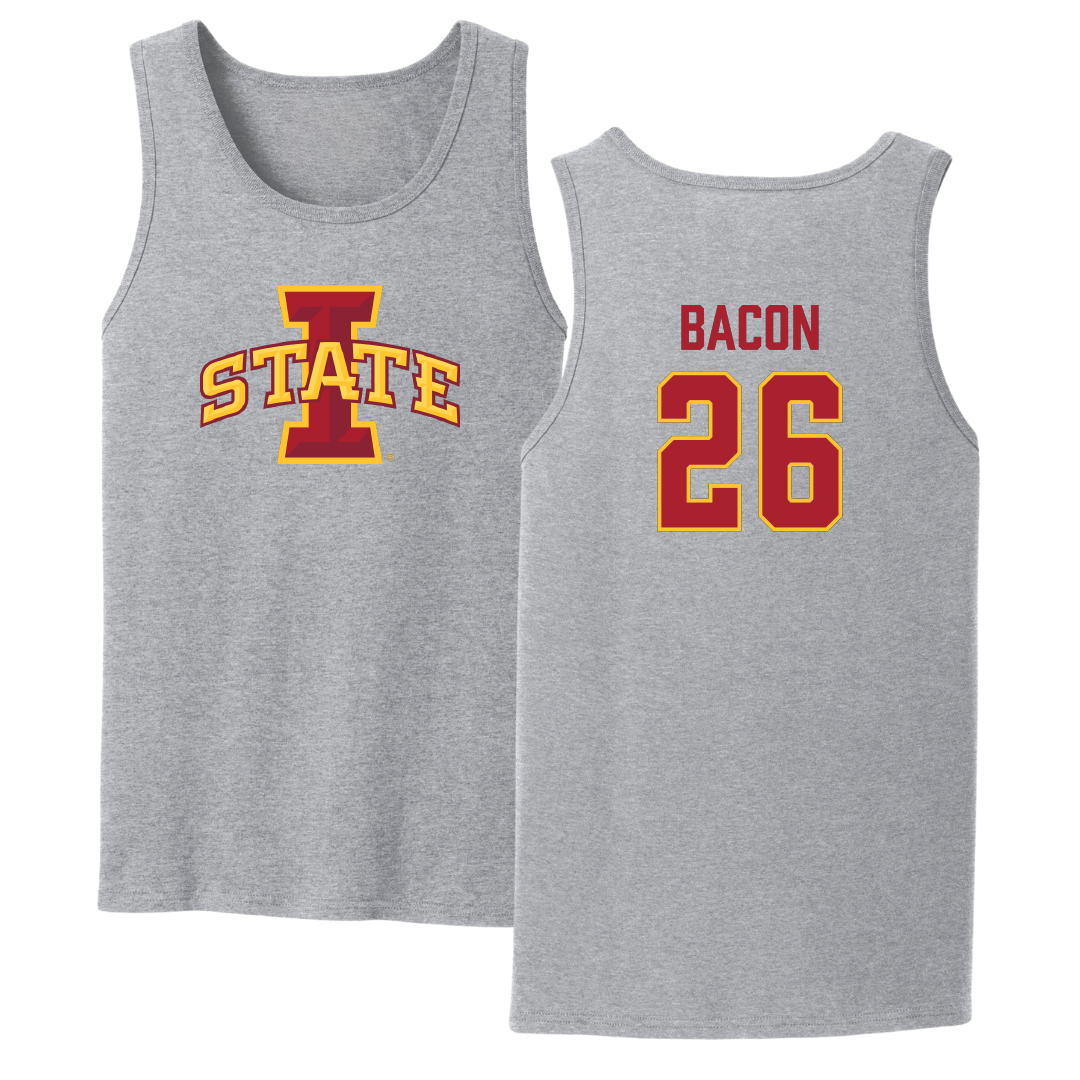 Iowa State University Football Sport Gray Tank Top - #26 Caleb Bacon