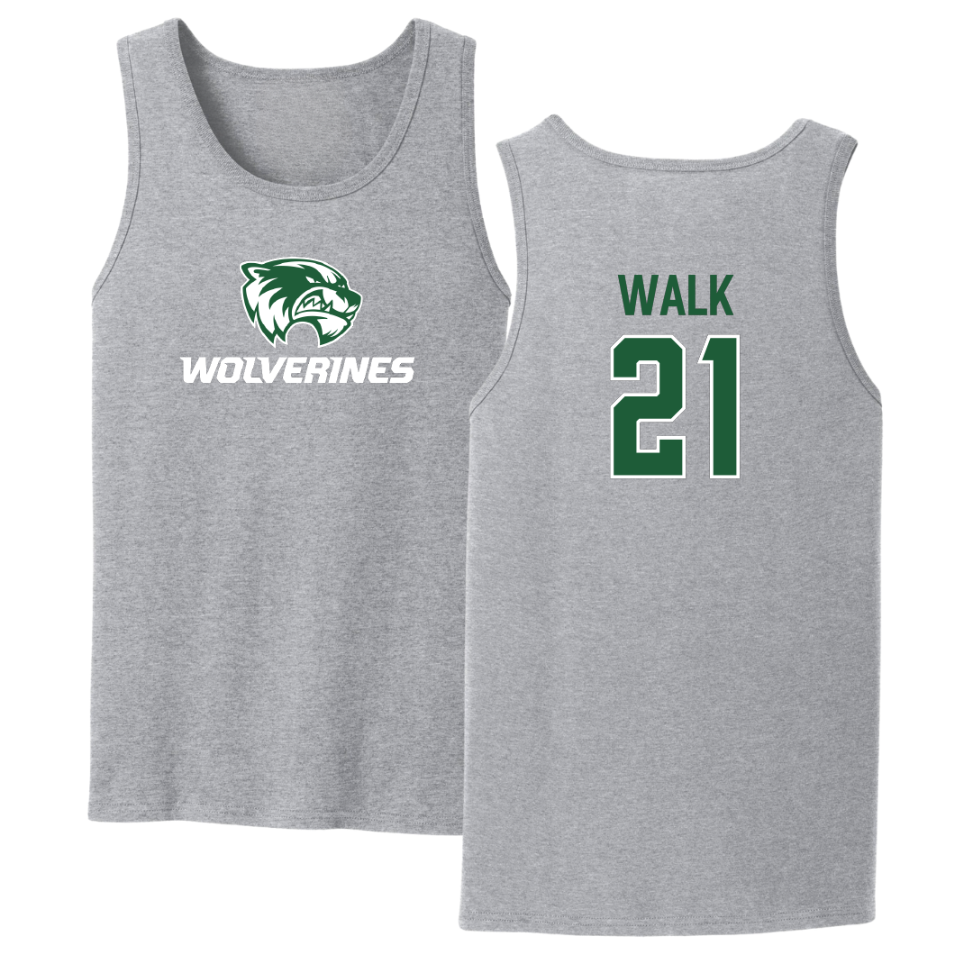 Utah Valley University Soccer Sport Gray Tank Top - #21 Trevor Walk