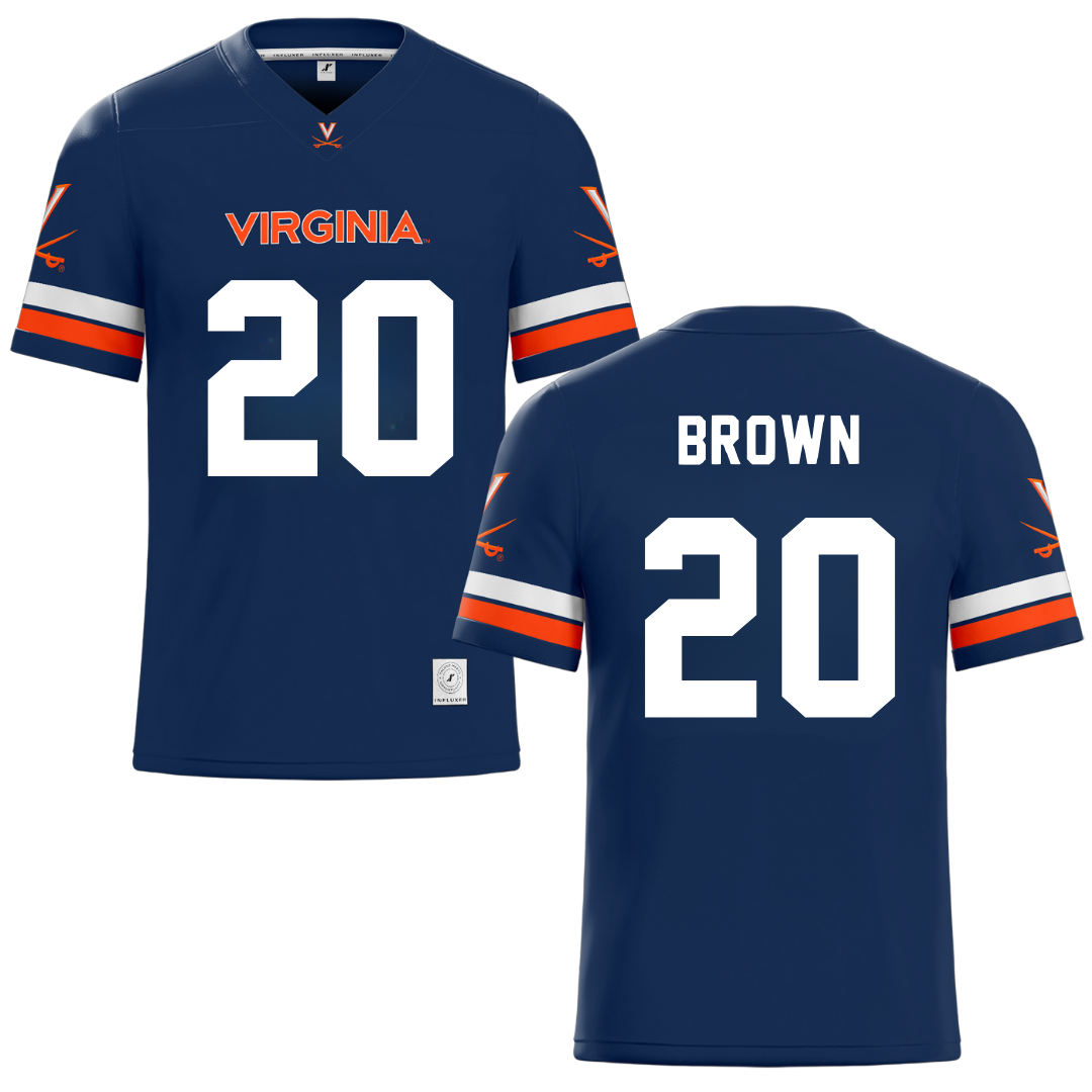 University of Virginia Blue Football Jersey - #20 Xavier Brown