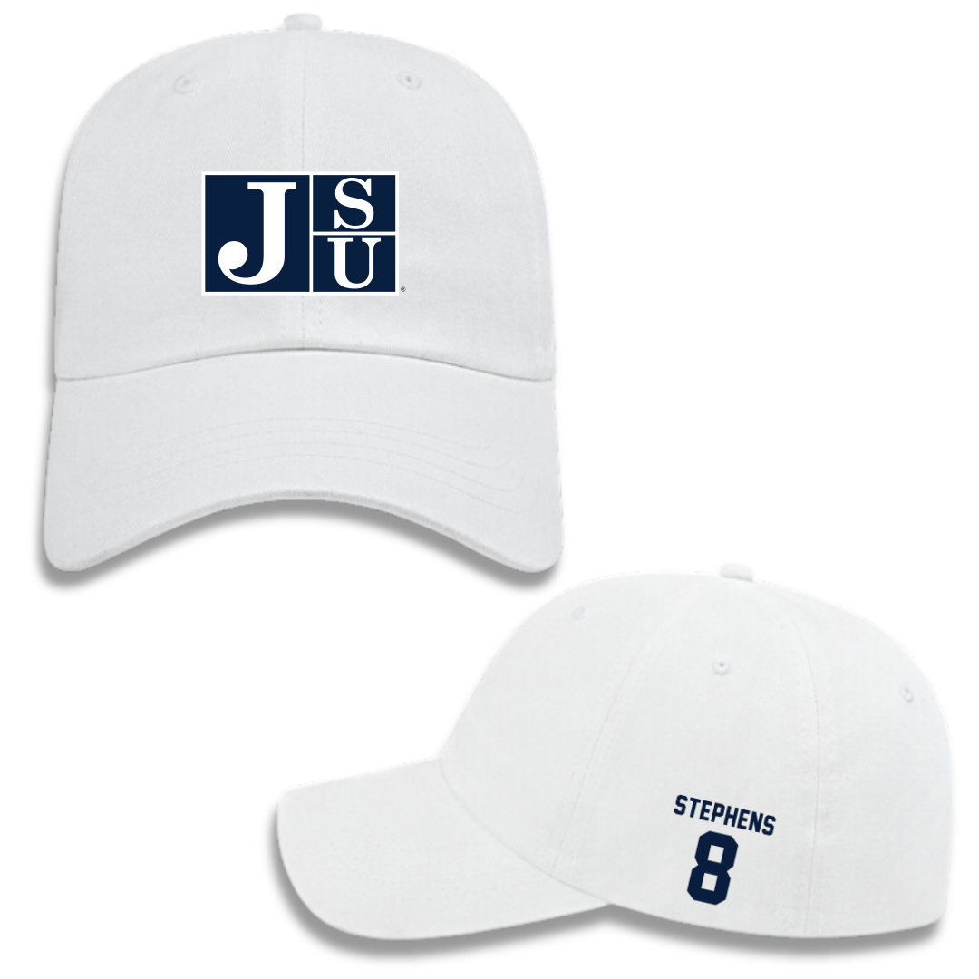 Jackson State University Softball White Hat - #8 Mari Stephens