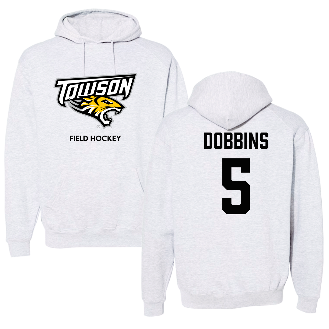 Towson University Field Hockey (W) Light Gray Hoodie - #5 Tatum Dobbins