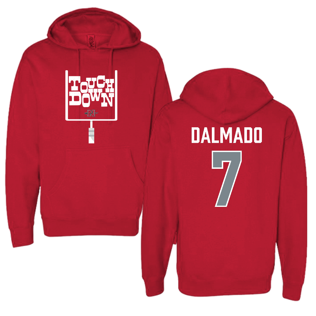 Nicholls State University Football Red Touchdown Hoodie - #7 Jake Dalmado