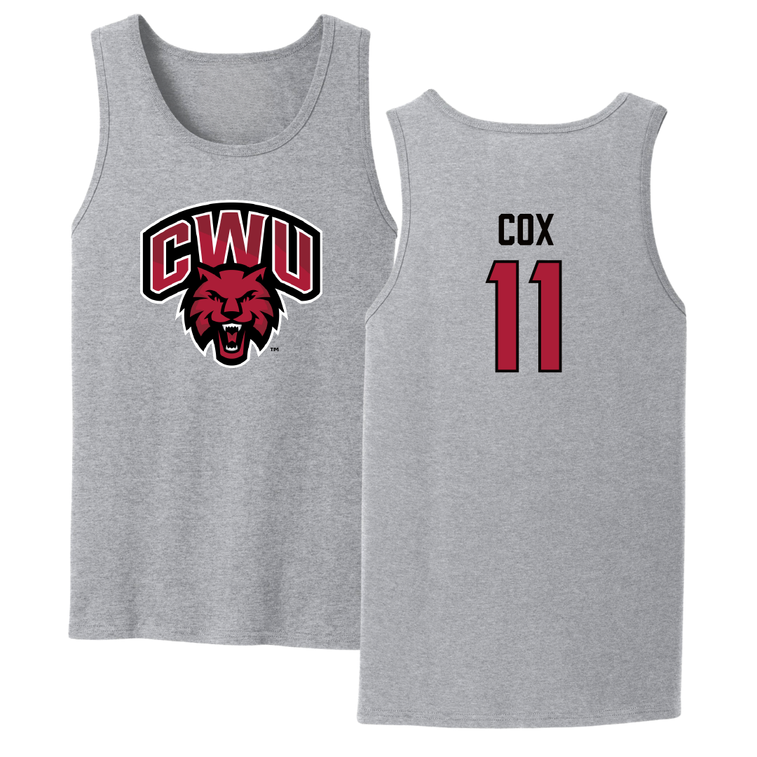 Central Washington University Volleyball Sport Gray Tank Top - #11 Lacy Cox